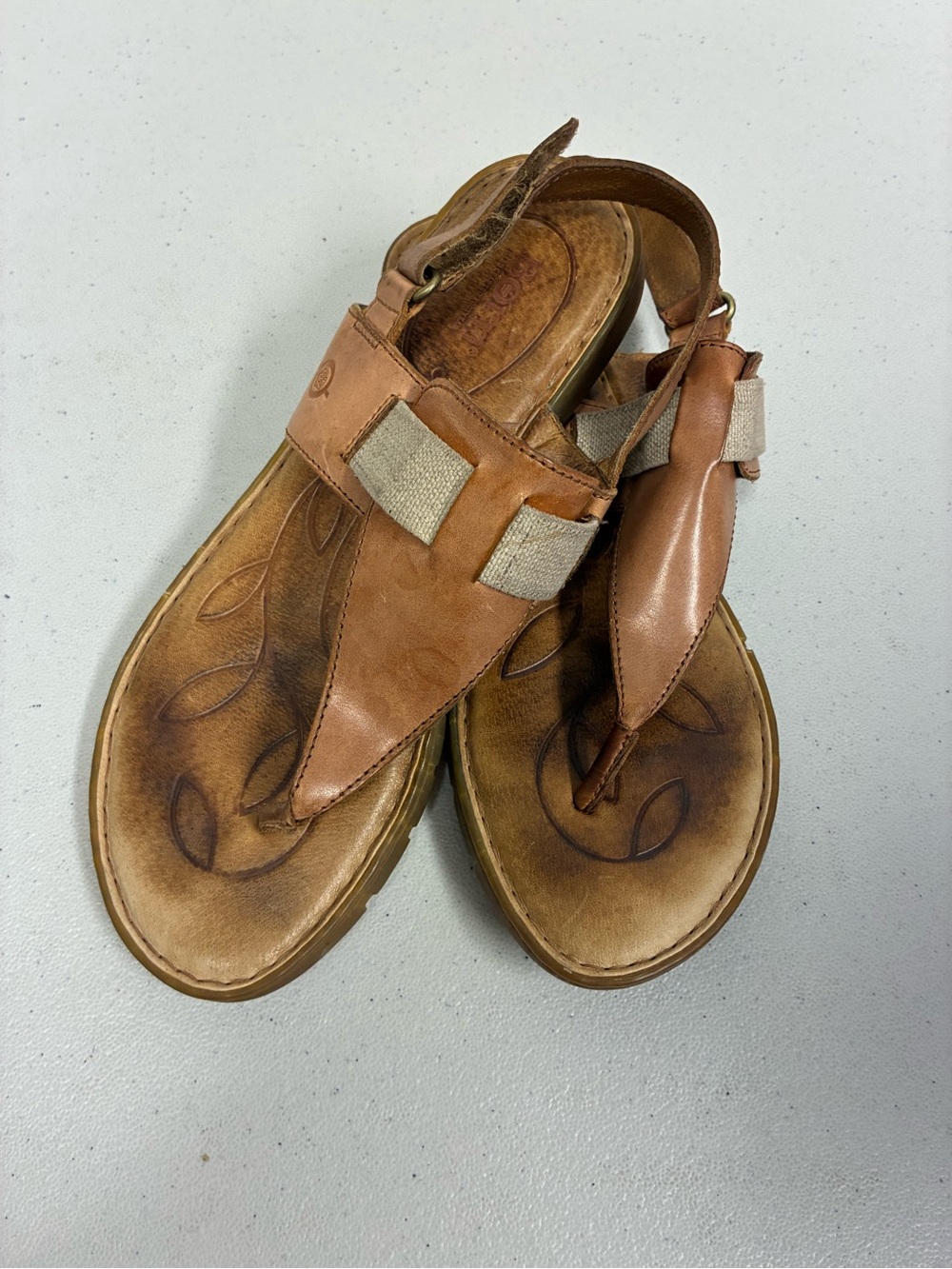 Vintage Born Brown Leather Slide Sandals 11